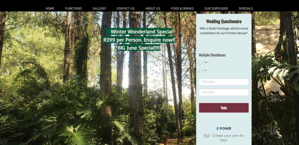 The Forest Walk Venue's Homepage