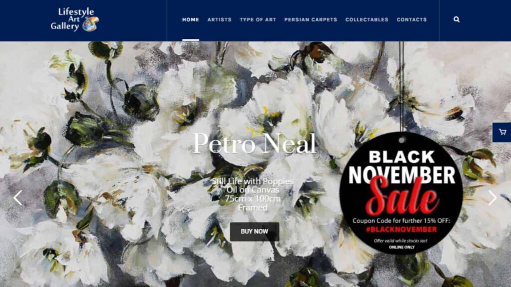 Lifestyle Art Gallery Homepage