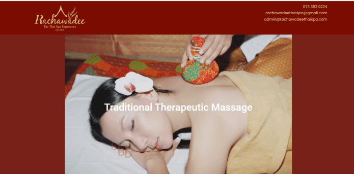 Rachawadee Thai Spa Homepage