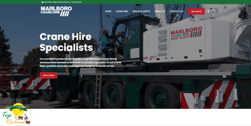 Marlboro Crane Hire (Pty) Ltd. Homepage