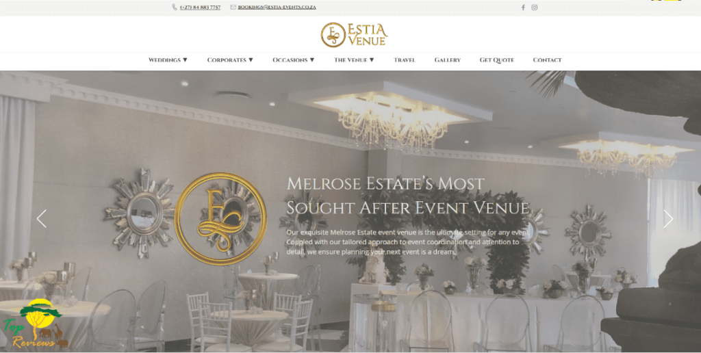 Estia Venue & Events Homepage