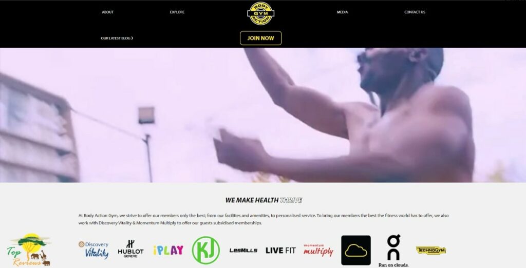 Body Action Gym Homepage