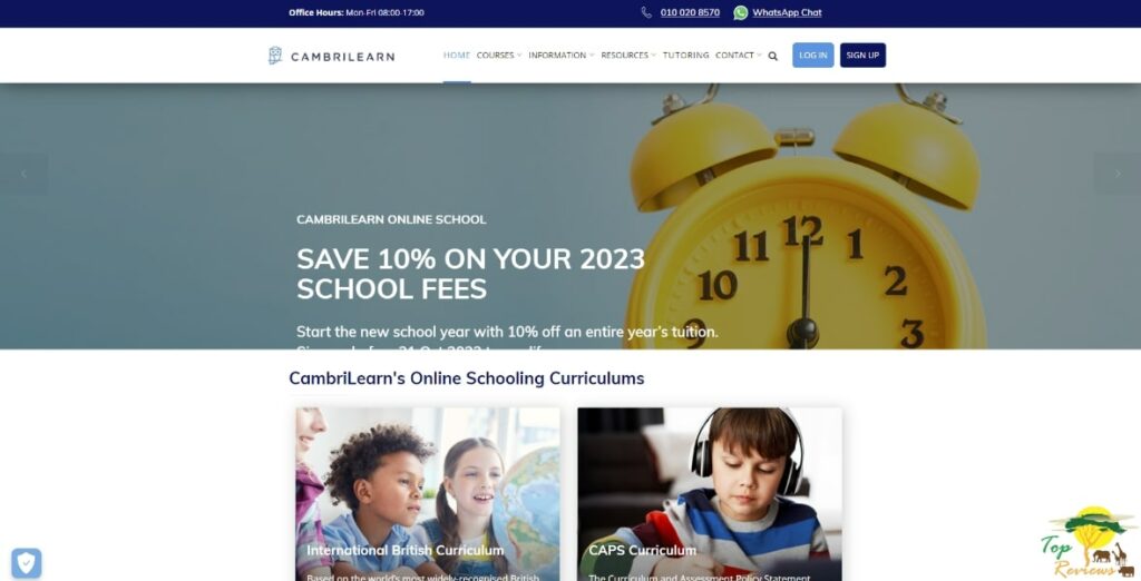 CambriLearn Online Schooling Homepage