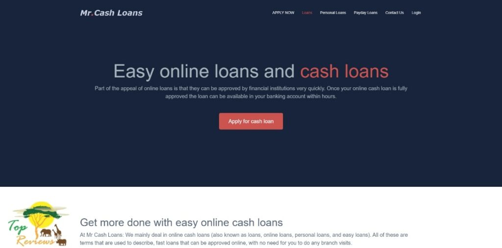 Mr. Cash Loans Homepage